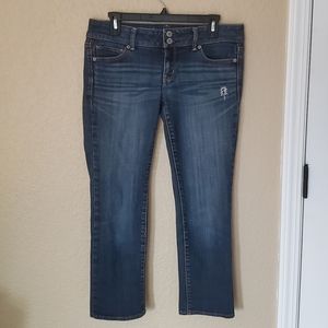 American Eagle Dark Wash Denim Stretch Crop